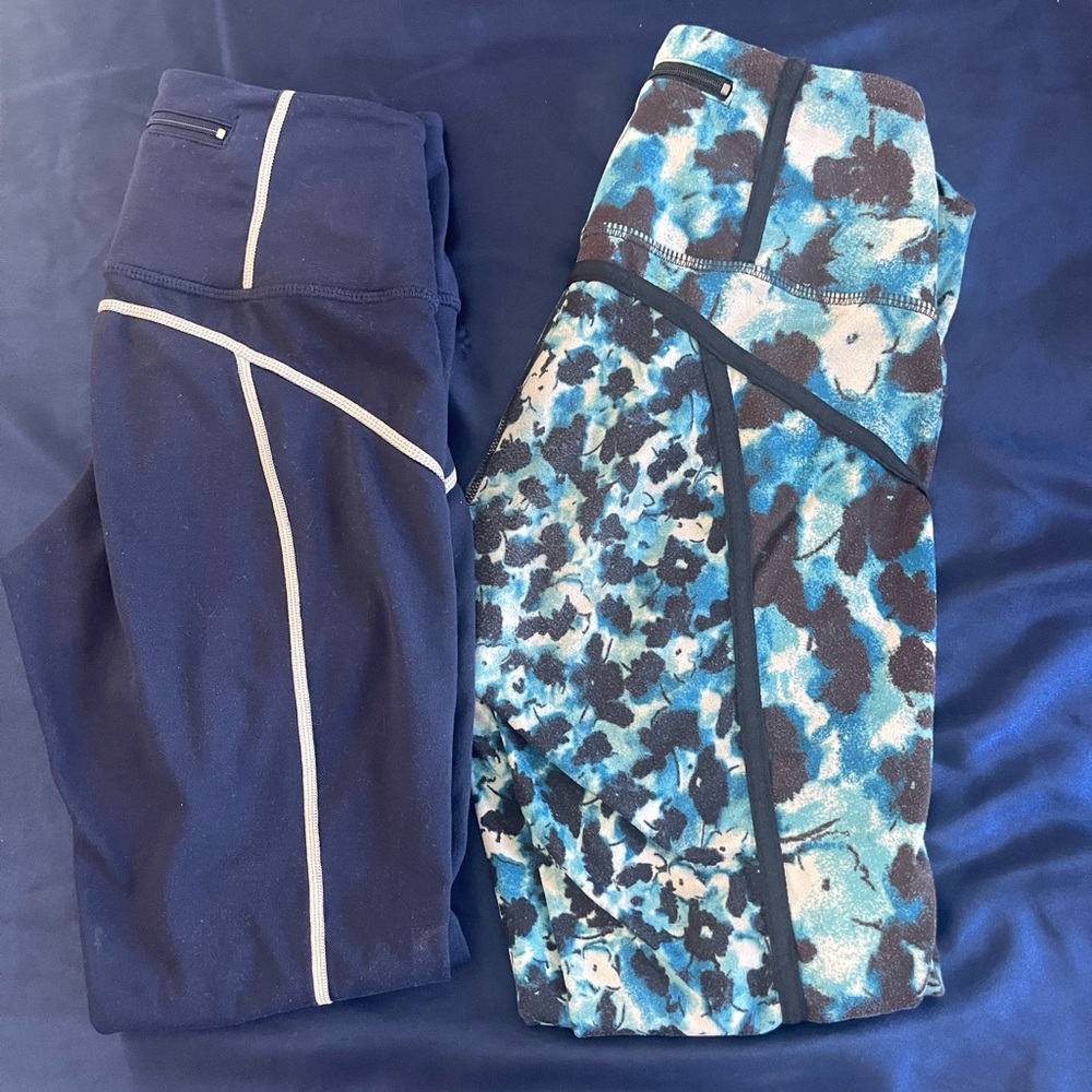 Kids' Blue and Floral Leggings